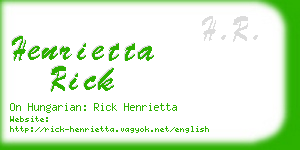 henrietta rick business card